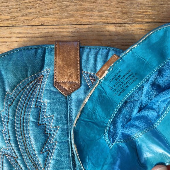 Coconuts by Matisse Blue and Brown cowboy western Boots - Picture 3 of 7